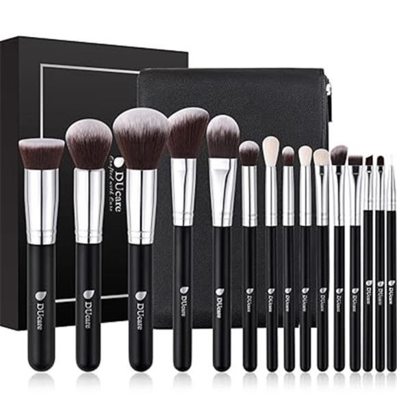 Makeup Brushes 15Pcs Makeup Brush Set with Bag Kabuki Foundation Blending Blush - Picture 7 of 7